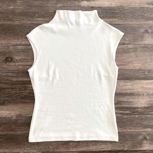ANTHROPOLOGIE mock neck white shirt